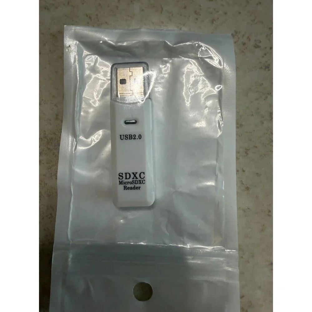 2-in-1 USB 2.0 SD SDXC Micro SD Card Reader Adapter D-528 White NEW